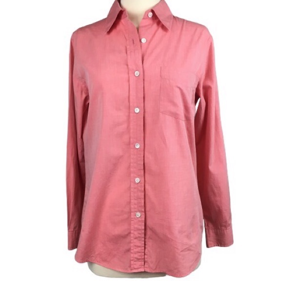 Ann Taylor Tops - Ann Taylor Coral Cotton Button-Down Shirt Size S